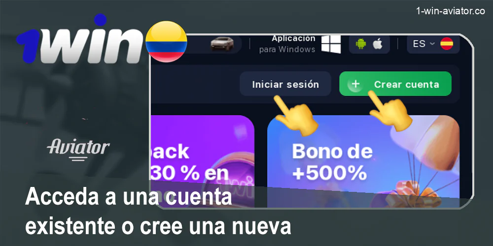 Regístrese en el sitio web oficial de 1Win